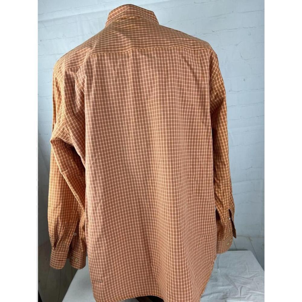 Timberland Mens XL Button Up Dress Shirt Orange Plaid Casual Long Sleeve EUC - Picture 2 of 4